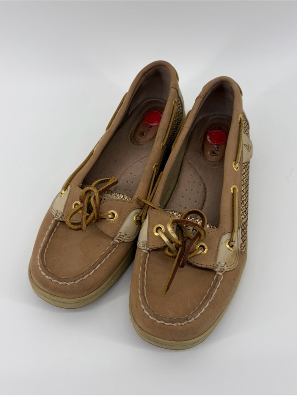 Sperry Top-Sider Angelfish Gold Glitter Boat Leather Shoe Women's Size 7